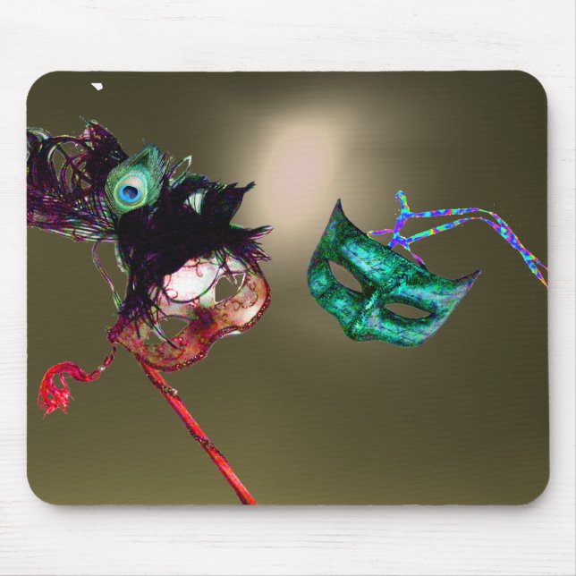 MARDI GRAS MASQUERADE grey Mouse Pad (Front)
