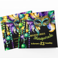 Mardi Gras Masquerade Mask and Beads Party