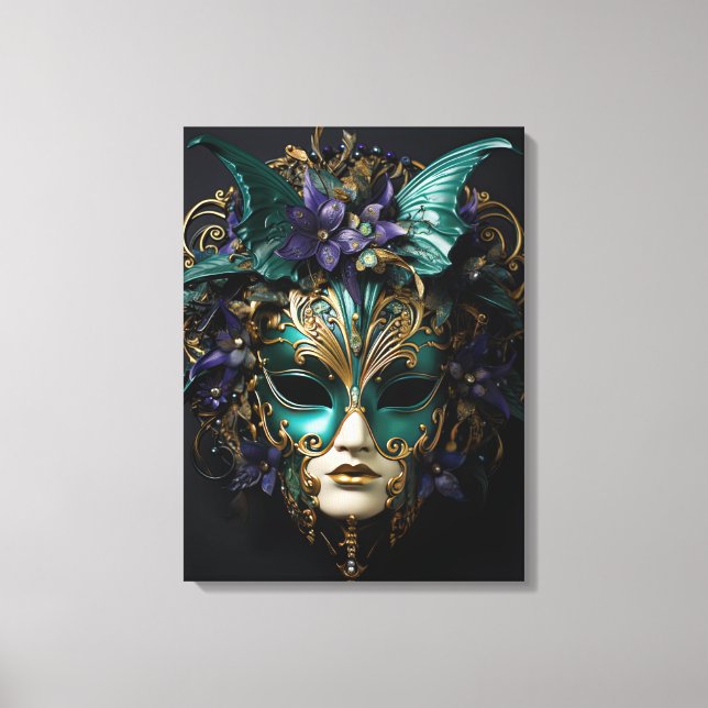 Mardi Gras Masquerade Mask Cosplay Design Canvas Print (Front)