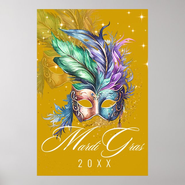 Mardi Gras Masquerade Mask | Gold Poster (Front)