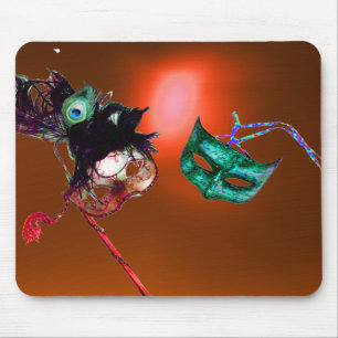 MARDI GRAS MASQUERADE orange Mouse Pad