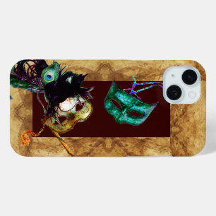 MARDI GRAS MASQUERADE parchment iPhone 15 Mini Case