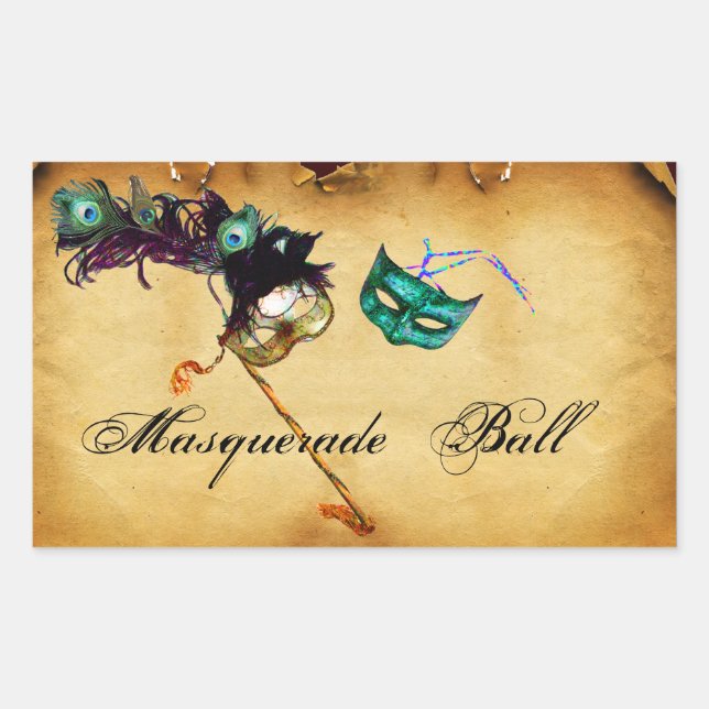 MARDI GRAS MASQUERADE parchment Sticker (Front)
