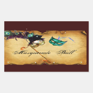 MARDI GRAS MASQUERADE parchment Sticker