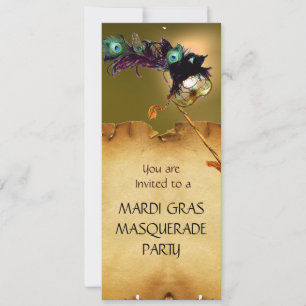 MARDI GRAS MASQUERADE PARTY, Yellow Orange Invitation