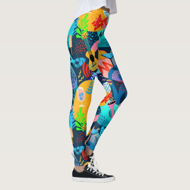 Mardi Gras Masquerade Pop Fashion Leggings (Droite)