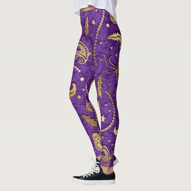 Mardi Gras Masquerade Pop Fashion Leggings (Left)