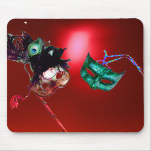 MARDI GRAS MASQUERADE red Mouse Pad