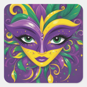 Mardi Gras Masquerade  Square Sticker