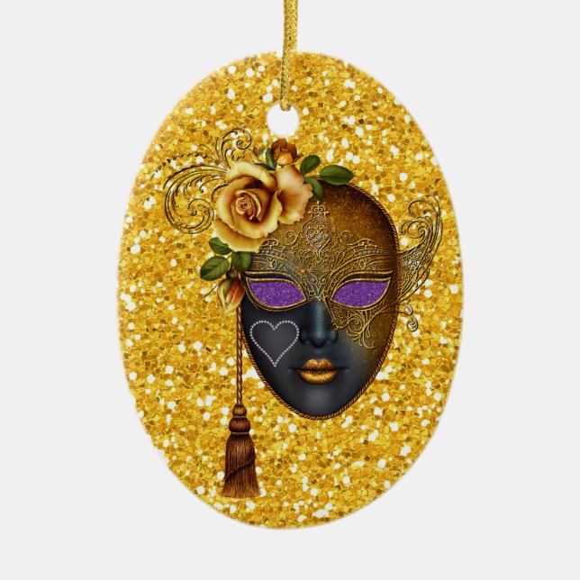 Mardi Gras - Masquerade - SRF Ceramic Ornament (Front)