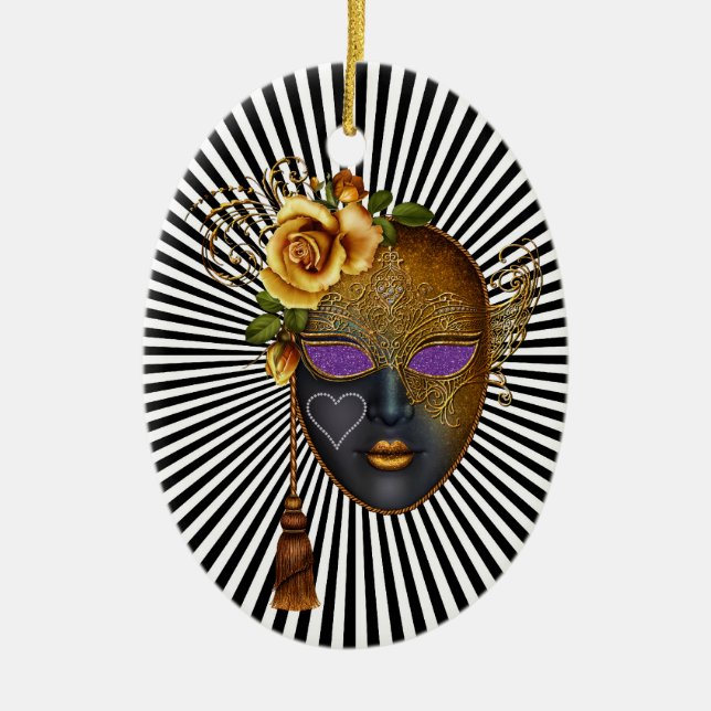 Mardi Gras - Masquerade - SRF Ceramic Ornament (Front)
