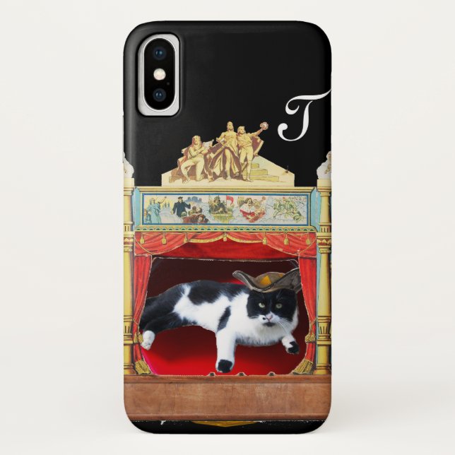 MARDI GRAS MASQUERADE THEATRE CAT Monogram Case-Mate iPhone Case (Back)