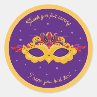 Mardi Gras Masquerade Theme Classic Round Sticker