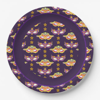 Mardi Gras Masquerade Theme Paper Plate