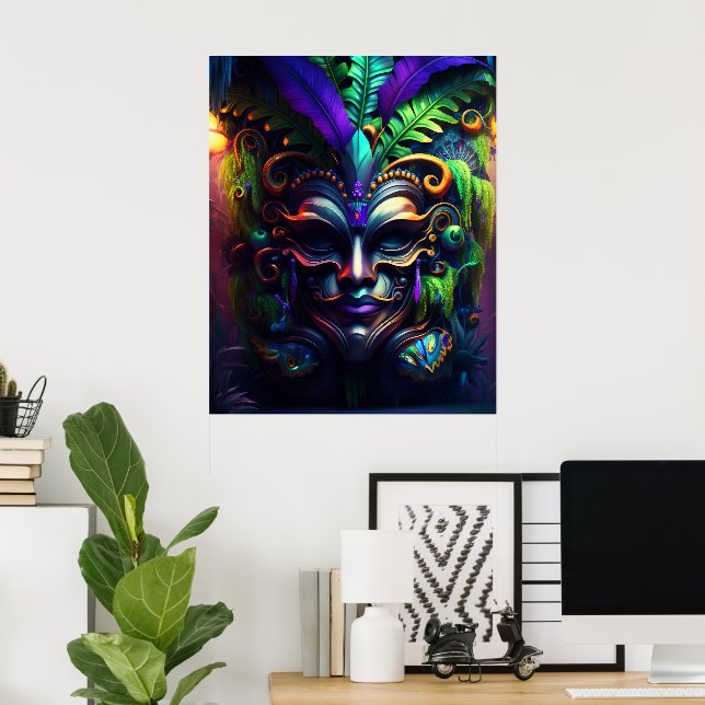 Mardi Gras Mast Fat Tuesday Wall Poster Print (Home Office)