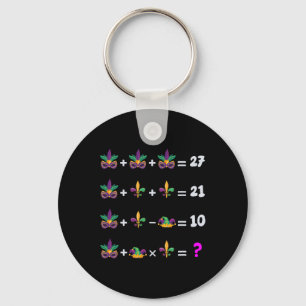Mardi Gras Math Equation For Teacher Students Mard Keychain