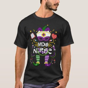 Mardi Gras MDS Nurse Women Costume Mardi Gras Nurs T-Shirt