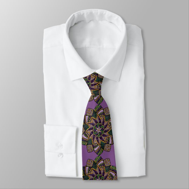 Mardi Gras  Medallion Tie (Tied)