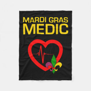 Mardi Gras Medic  Fleece Blanket