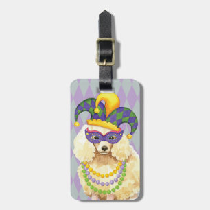 Mardi Gras Miniature Poodle Luggage Tag