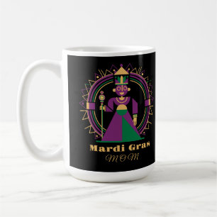 Mardi Gras Mom 2026 Queen Coffee Mug