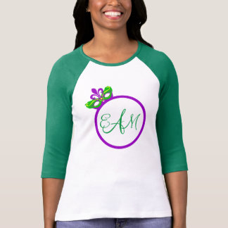 Mardi Gras Monogram 3/4 Sleeve Raglan T-Shirt