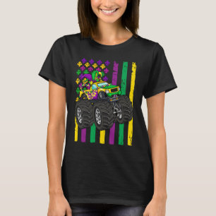 Mardi Gras Monster Truck Jester Beads Flag  Kids B T-Shirt
