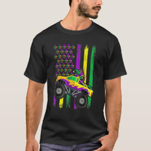 Mardi Gras Monster Truck Jester Beads Flag Shirt,  T-Shirt