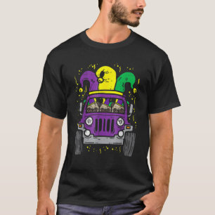 Mardi Gras Monster Truck Jester Pug Carnival Dog O T-Shirt