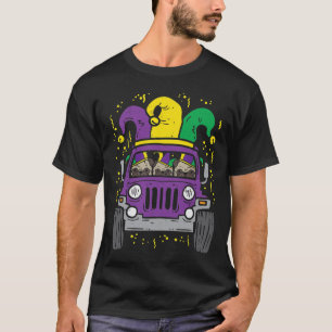 Mardi Gras Monster Truck Jester Pug Carnival Dog O T-Shirt