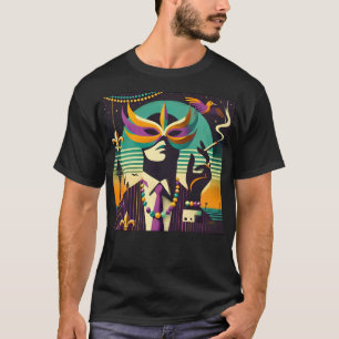 Mardi Gras Mr. Death The Smoking Man T-Shirt