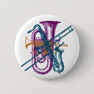 Mardi Gras Music 2 Inch Round Button