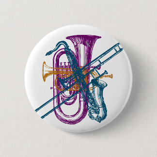 Mardi Gras Music 2 Inch Round Button