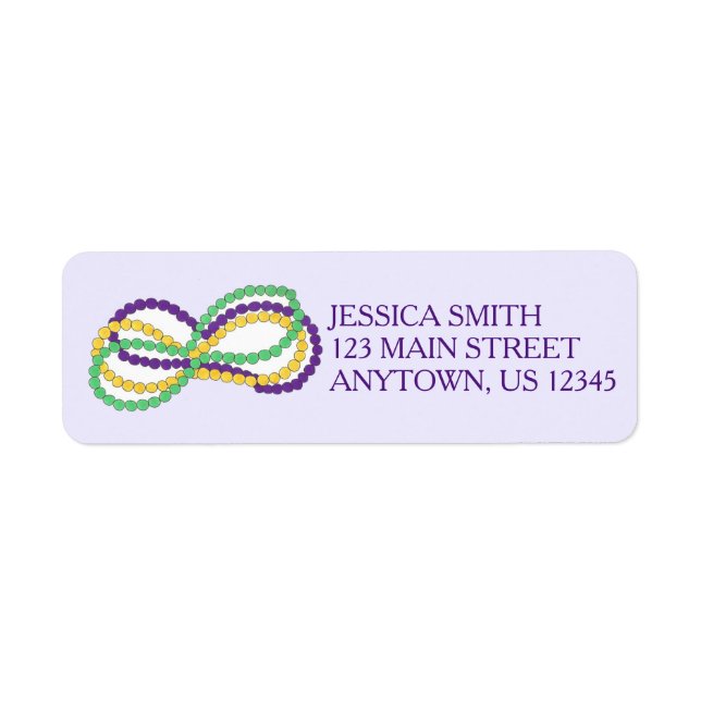 Mardi Gras Necklace Beads Bourbon Street NOLA (Front)