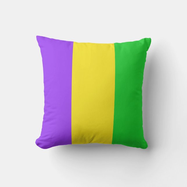 Mardi Gras New Orleans Carnival Colours Modern Throw Pillow (Front)