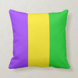Mardi Gras New Orleans Carnival Colours Modern Throw Pillow