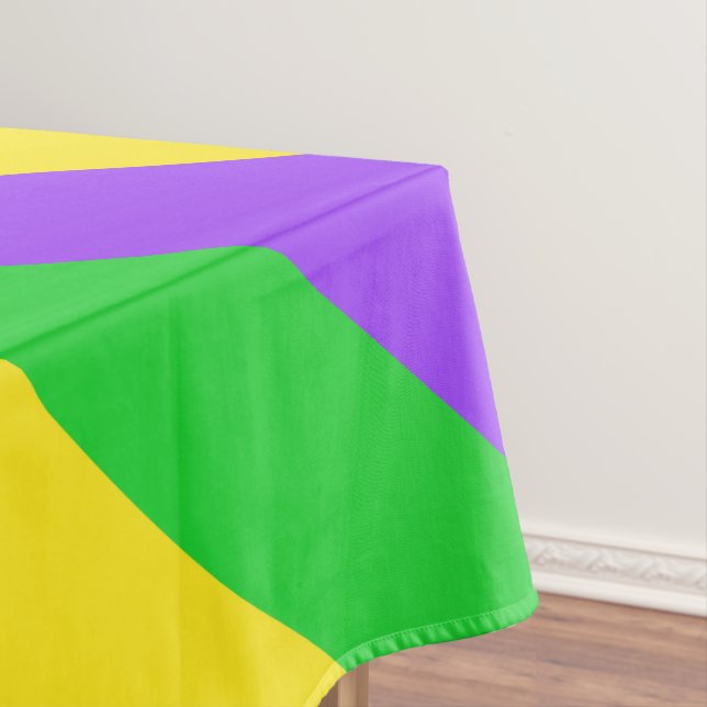 Mardi Gras New Orleans Carnival Stripes Colourful Tablecloth (In Situ)