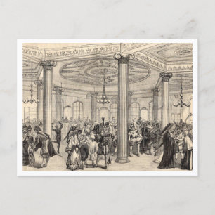 Mardi Gras New Orleans historic 1878 drawing Postcard