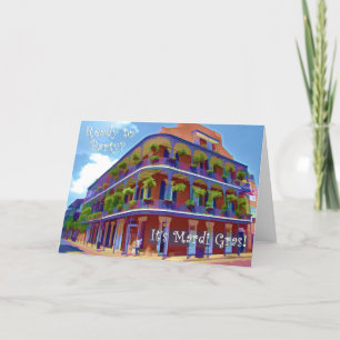 Mardi Gras New Orleans Historic Street Card