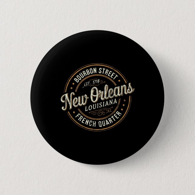 Mardi Gras New Orleans Louisiana Bourbon Street So 2 Inch Round Button (Front)