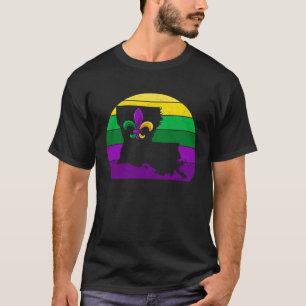 Mardi Gras New Orleans Louisiana Map Apparel Men W T-Shirt