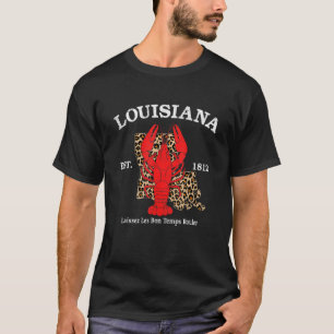 Mardi Gras New Orleans Louisiana Map Crawfish Est  T-Shirt