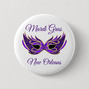 Mardi Gras New Orleans Mask 2 Inch Round Button