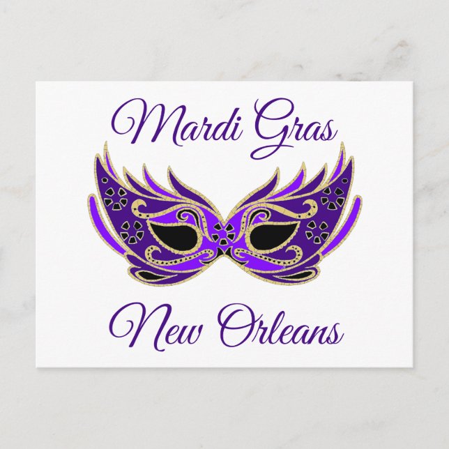 Mardi Gras New Orleans Mask Postcard (Front)