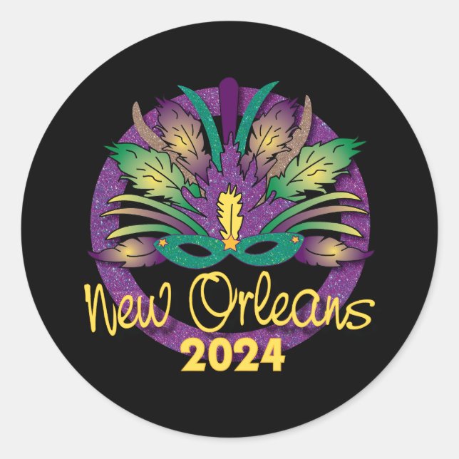 Mardi Gras New Orleans Mask Sticker - 2024 (Front)