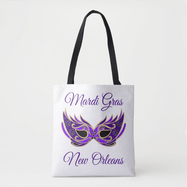 Mardi Gras New Orleans Mask Tote Bag (Front)