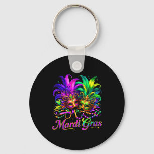 Mardi gras new orleans party feather mask men wome keychain