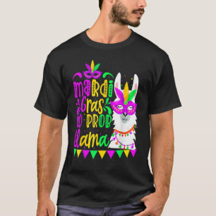 Mardi Gras No Prob Llama Alpaca Funny Carnival Cos T-Shirt