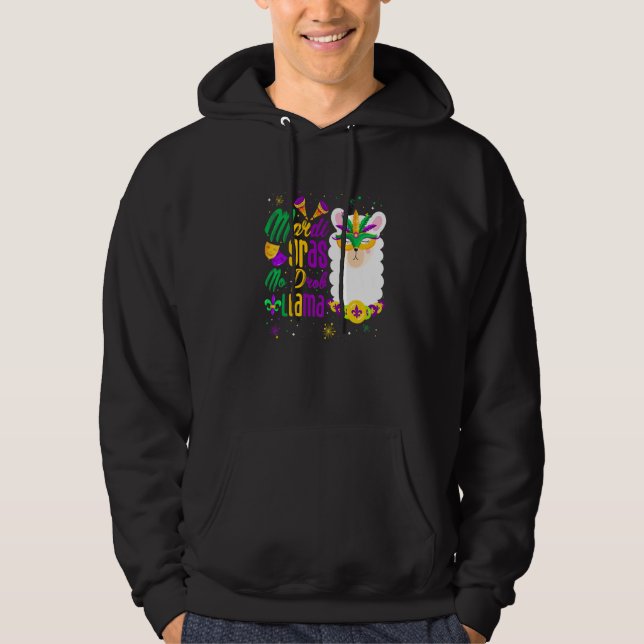 Mardi Gras No Prob Llama Funny Mardi Gras Carnival Hoodie (Front)
