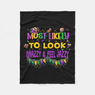 Mardi Gras Nola Carnival Most Likely Matching Grou Fleece Blanket